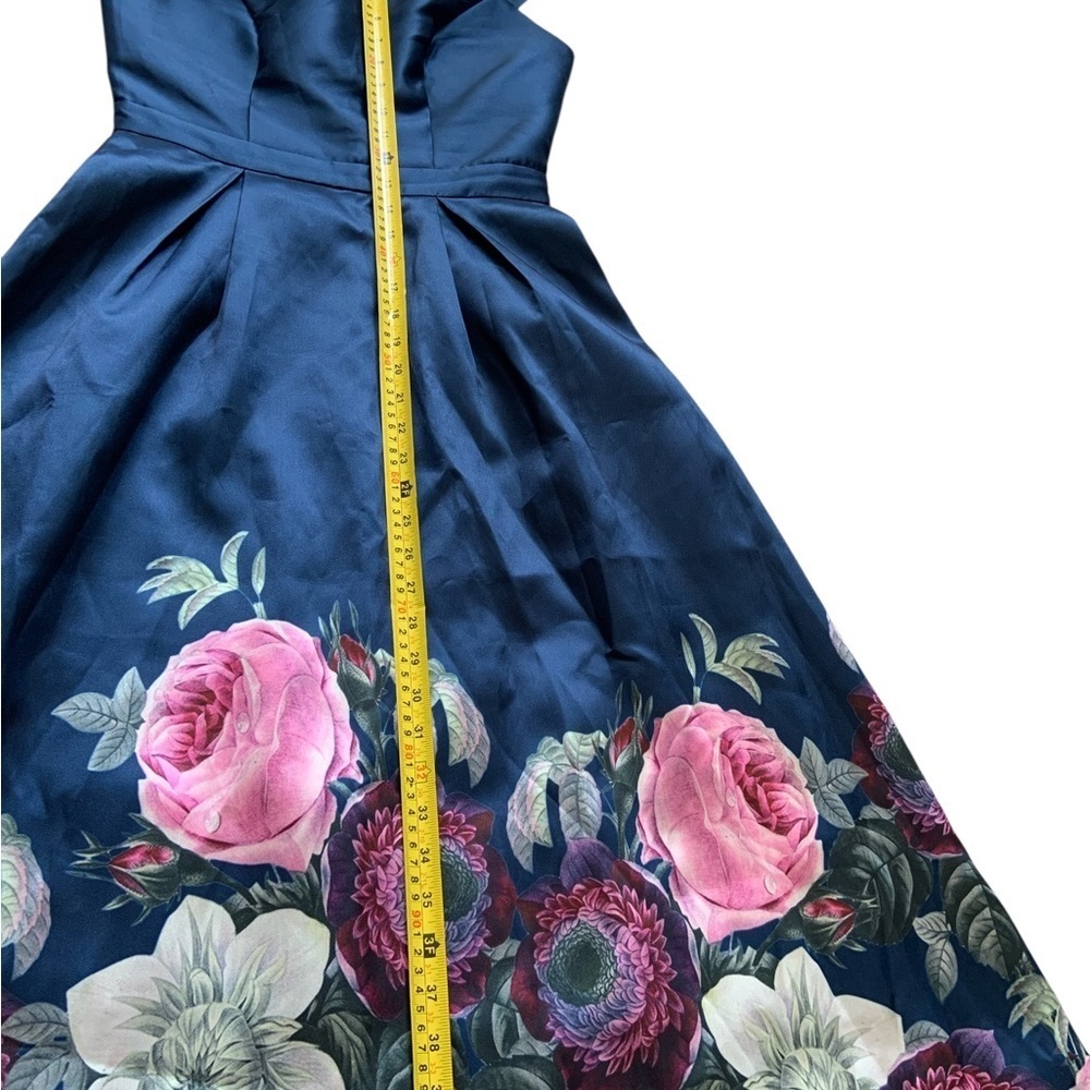 Chi Chi London Navy Floral High Low Dress - Small - Picture 11 of 15